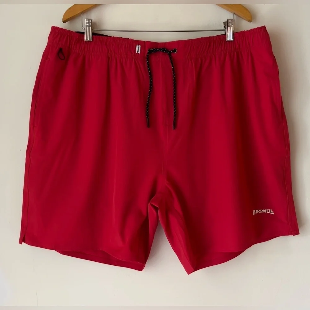 Birdwell Beach Britches Red Board Swim Lined 7.5” Inseam Shorts Sz XXL 2XL